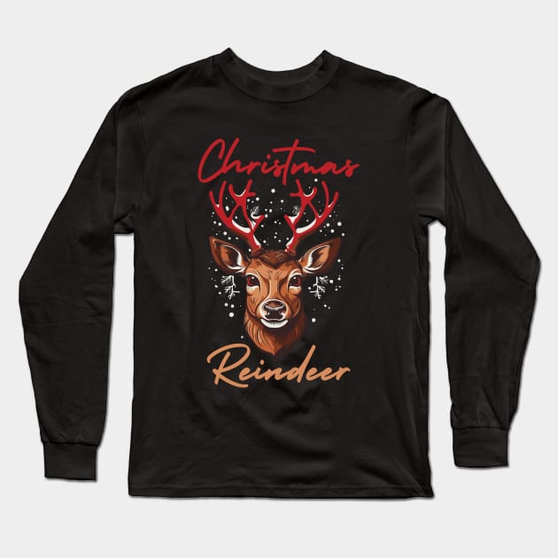 Christmas Reindeer Long Sleeve T-Shirt by NONGENGZ